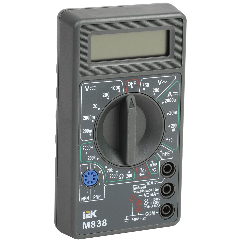Мультиметр цифровой IEK Universal M838
Мультиметр цифровой IEK Universal M838