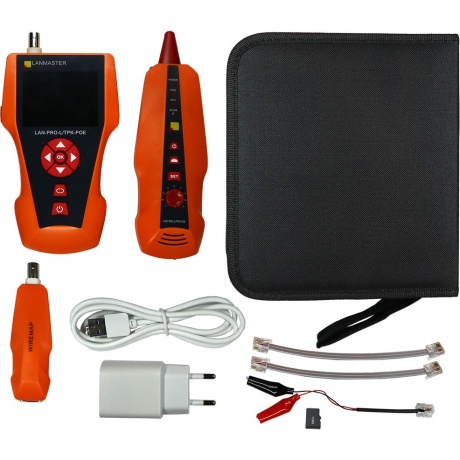 Тестер кабельный Lanmaster LAN-PRO-L/TPK-POE оранжевый/черный
Тестер кабельный Lanmaster LAN-PRO-L/TPK-POE оранжевый/черный