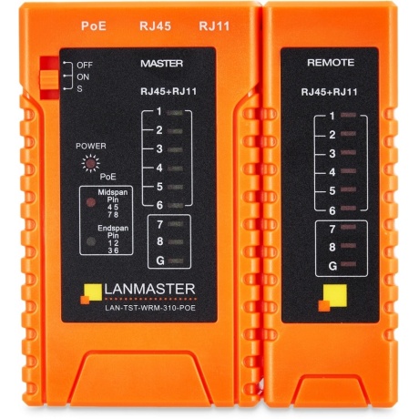 Тестер кабельный Lanmaster LAN-TST-WRM-310-POE
Тестер кабельный Lanmaster LAN-TST-WRM-310-POE