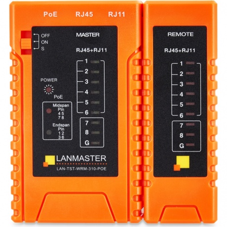 Тестер кабельный Lanmaster LAN-TST-WRM-310-POE
Тестер кабельный Lanmaster LAN-TST-WRM-310-POE