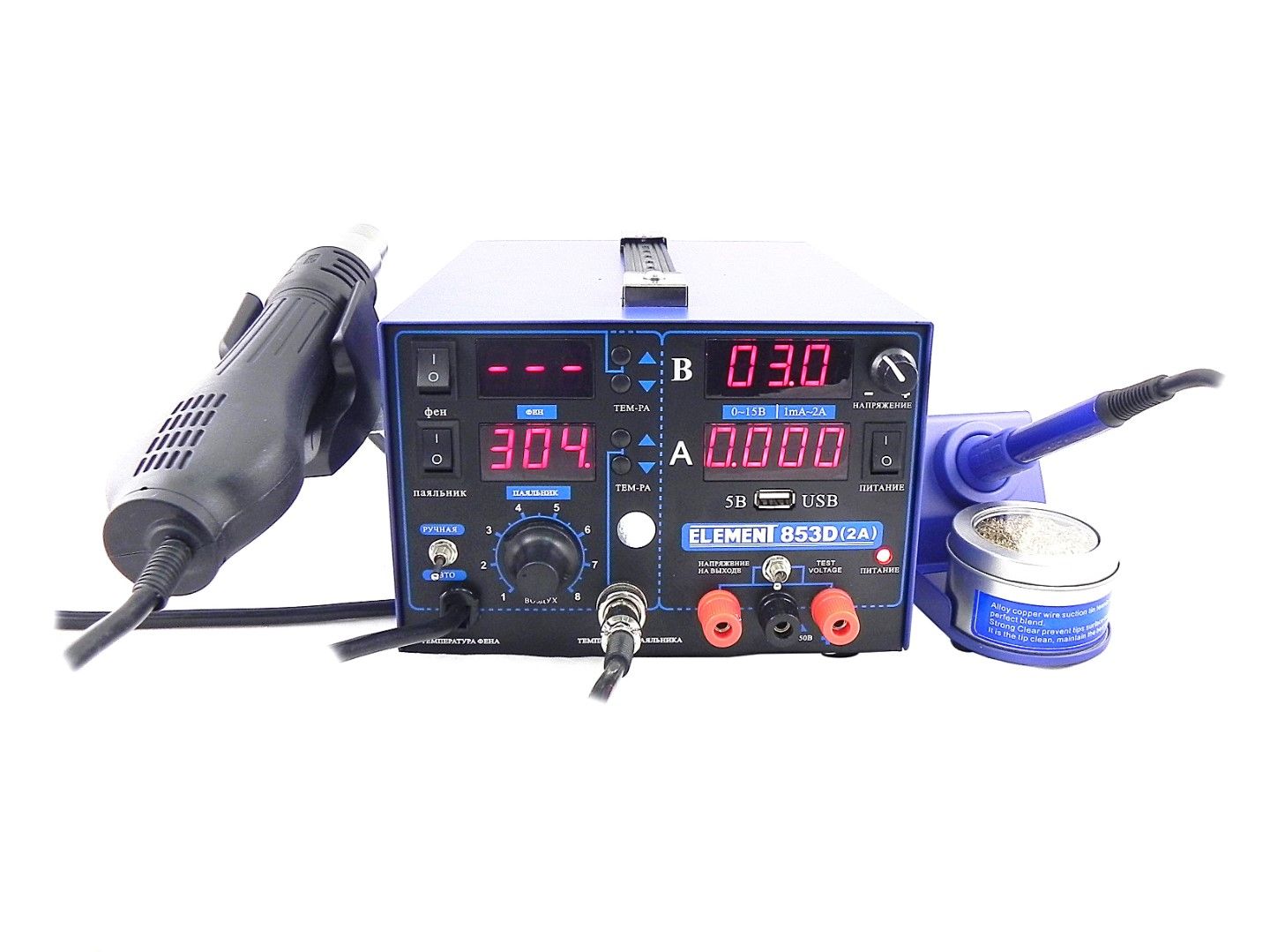 Станция паяльная Element 853D
Станция паяльная Element 853D