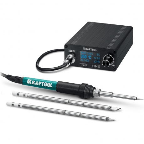 Паяльная станция программируемая KRAFTOOL KPI-10, 50 - 480°C, 100 Вт, 3 жала Т12, (55343)
Паяльная станция программируемая KRAFTOOL KPI-10, 50 - 480°C, 100 Вт, 3 жала Т12, (55343)