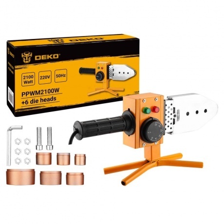 Аппарат для сварки полипропиленовых труб DEKO PPWM2100W в металлическом кейсе, 6 насадок (20-63 мм)
Аппарат для сварки полипропиленовых труб DEKO PPWM2100W в металлическом кейсе, 6 насадок (20-63 мм)