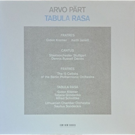 Gidon Kremer, Alfred Schnittke & Keith Jarrett - Part: Tabula Rasa (0042281776410) виниловая пластинка
Gidon Kremer, Alfred Schnittke & Keith Jarrett - Part: Tabula Rasa (0042281776410) виниловая пластинка
