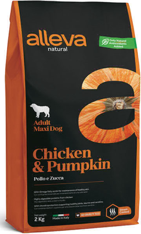Корм сухой ALLEVA NATURAL DOG Adult Chicken & Pumpkin Maxi для взрослых собак с курицей и тыквой 2кг 2080
Корм сухой ALLEVA NATURAL DOG Adult Chicken & Pumpkin Maxi для взрослых собак с курицей и тыквой 2кг 2080