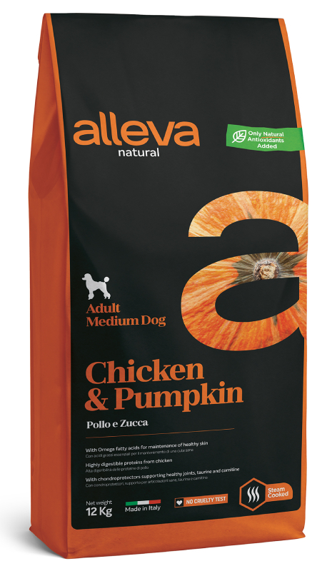 Корм сухой ALLEVA NATURAL DOG Adult Chicken & Pumpkin Medium для взрослых собак с курицей и тыквой 12кг 2158
Корм сухой ALLEVA NATURAL DOG Adult Chicken & Pumpkin Medium для взрослых собак с курицей и тыквой 12кг 2158
