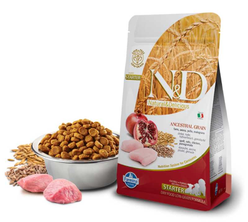 Корм сухой Farmina N&D ANCESTRAL GRAIN STARTER для щенков с момента отъема курица с гранатом 0,8 кг
Корм сухой Farmina N&D ANCESTRAL GRAIN STARTER для щенков с момента отъема курица с гранатом 0,8 кг