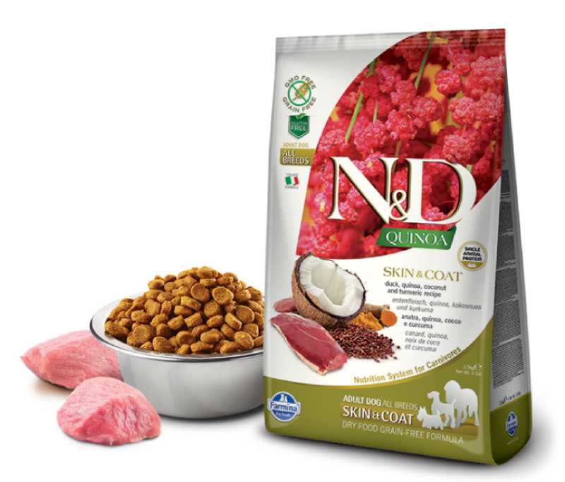 Корм сухой Farmina N&D GF QUINOA SKIN&COAT DUCK для собак утка и киноа для здоровья кожи и шерсти 0,8 кг
Корм сухой Farmina N&D GF QUINOA SKIN&COAT DUCK для собак утка и киноа для здоровья кожи и шерсти 0,8 кг