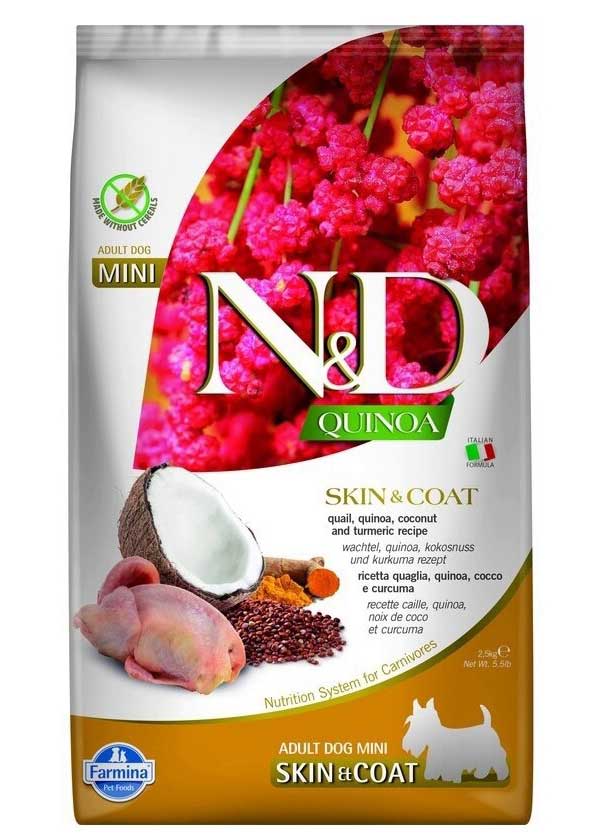 Корм сухой Farmina N&D GF QUINOA SKIN&COAT QUAIL для собак MINI перепел и киноа для здоровья кожи и шерсти 2,5 кг
Корм сухой Farmina N&D GF QUINOA SKIN&COAT QUAIL для собак MINI перепел и киноа для здоровья кожи и шерсти 2,5 кг