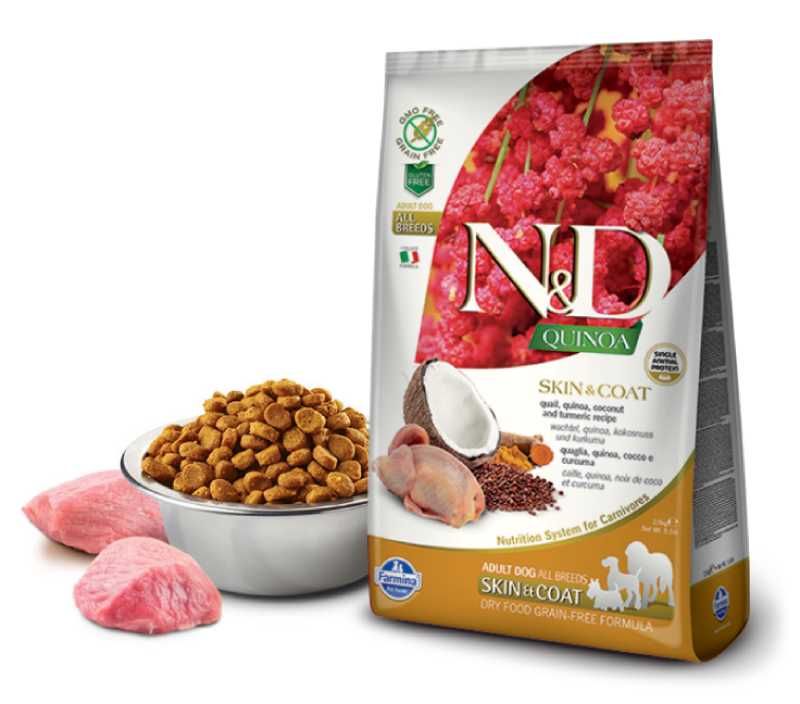 Корм сухой Farmina N&D GF QUINOA SKIN&COAT QUAIL для собак перепел и киноа для здоровья кожи и шерсти 0,8 кг
Корм сухой Farmina N&D GF QUINOA SKIN&COAT QUAIL для собак перепел и киноа для здоровья кожи и шерсти 0,8 кг