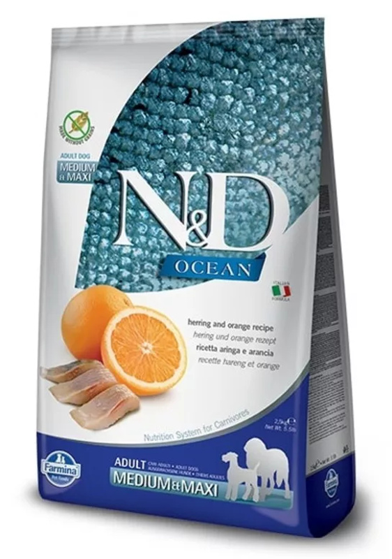 Корм сухой Farmina N&D OCEAN для собак MEDIUM/MAXI сельдь с апельcином 2,5 кг
Корм сухой Farmina N&D OCEAN для собак MEDIUM/MAXI сельдь с апельcином 2,5 кг