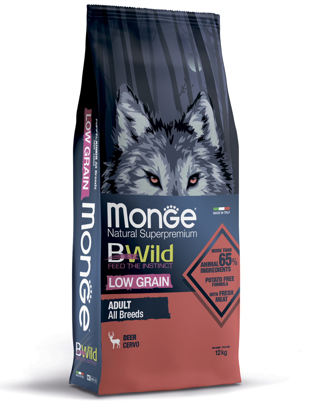 Корм сухой Monge Dog BWild LOW GRAIN низкозерновой из мяса оленя для взрослых собак всех пород 12 кг
Корм сухой Monge Dog BWild LOW GRAIN низкозерновой из мяса оленя для взрослых собак всех пород 12 кг