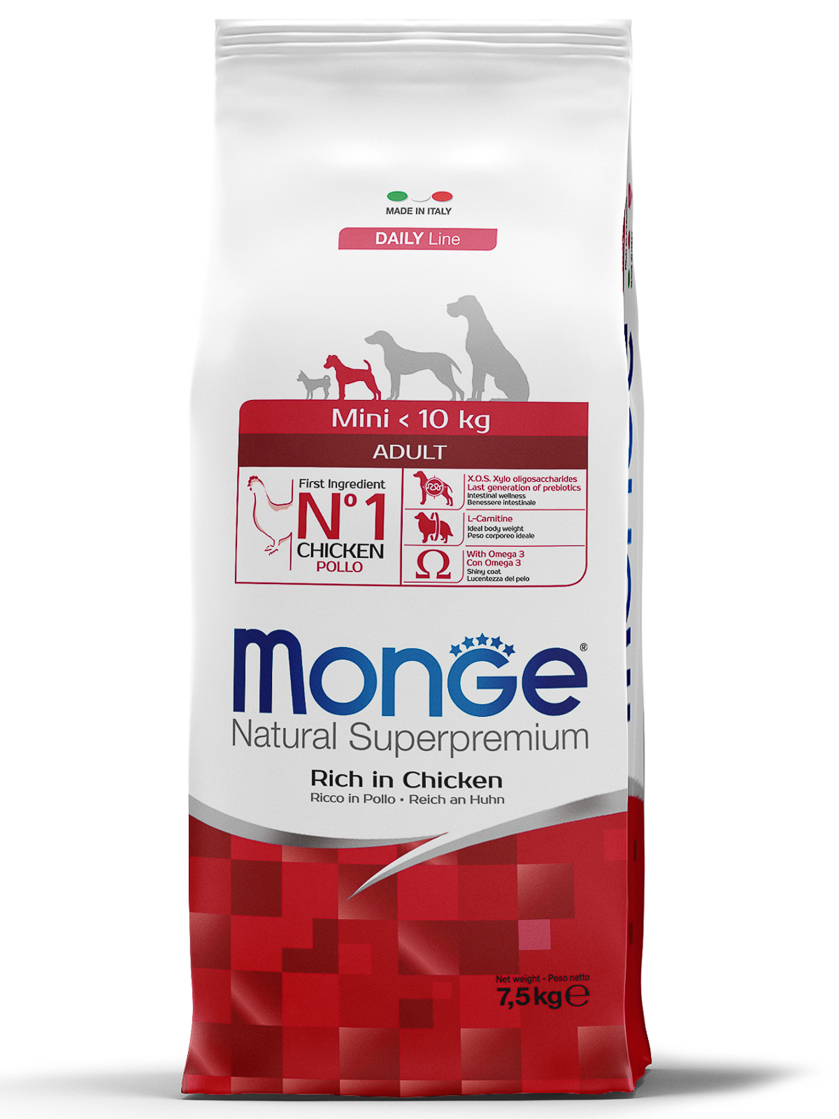 Корм сухой Monge Dog Mini для взрослых собак мелких пород 7,5 кг
Корм сухой Monge Dog Mini для взрослых собак мелких пород 7,5 кг