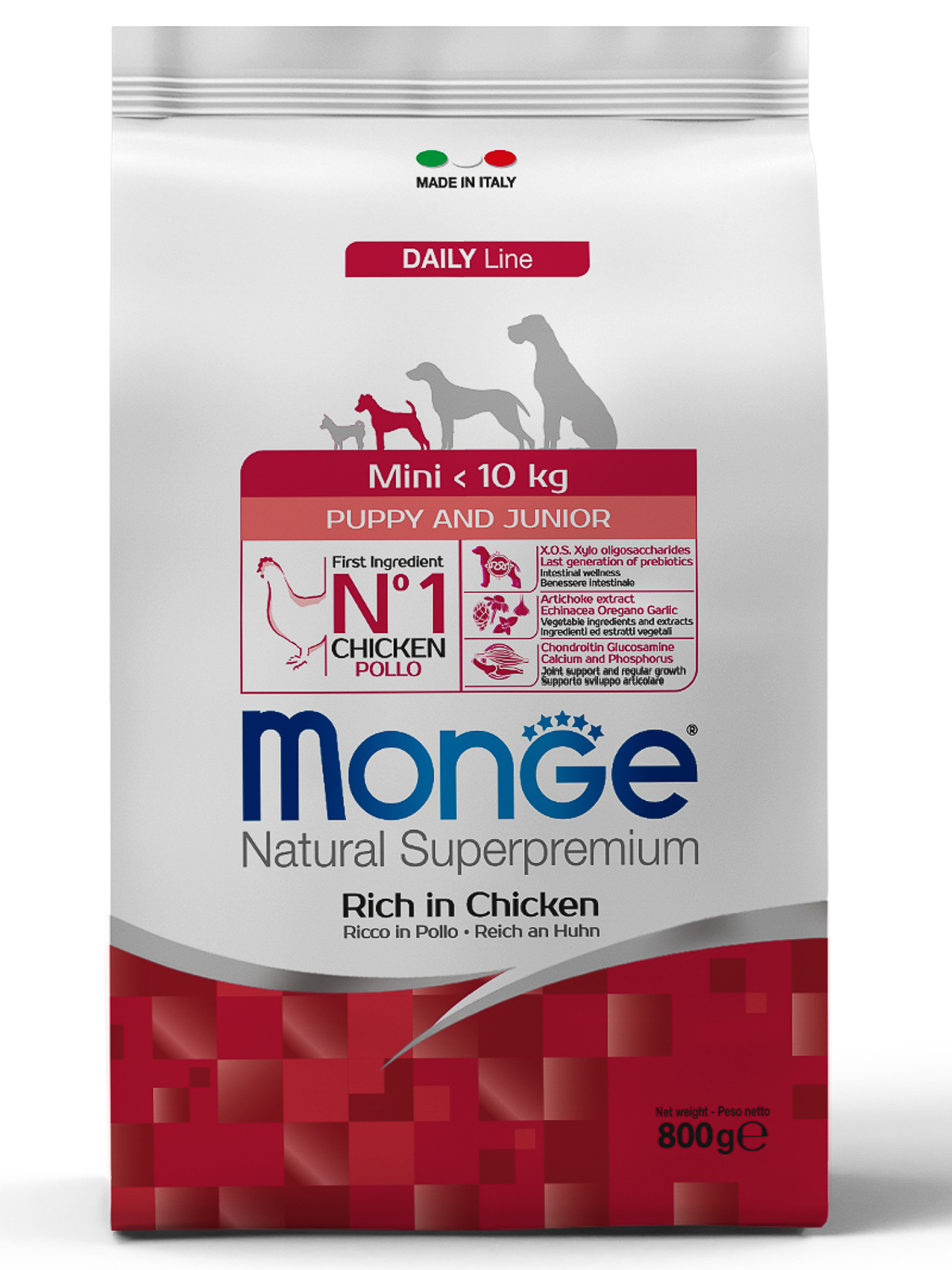 Корм сухой Monge Dog Mini для щенков мелких пород 800г
Корм сухой Monge Dog Mini для щенков мелких пород 800г