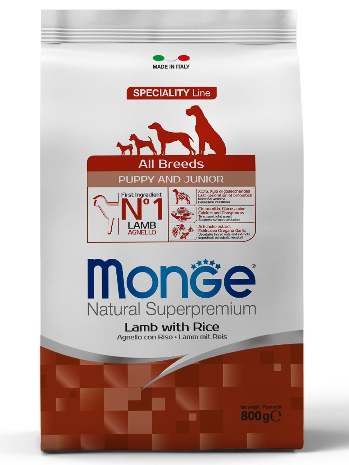 Корм сухой Monge Dog Speciality Puppy&Junior для щенков всех пород ягненок с рисом 800г
Корм сухой Monge Dog Speciality Puppy&Junior для щенков всех пород ягненок с рисом 800г