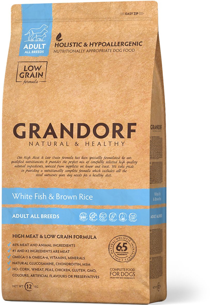 Корм сухой Grandorf White Fish & Brown Rice Adult All Breeds белая рыба с бурым рисом для взрослых собак всех пород 1 кг
Корм сухой Grandorf White Fish & Brown Rice Adult All Breeds белая рыба с бурым рисом для взрослых собак всех пород 1 кг