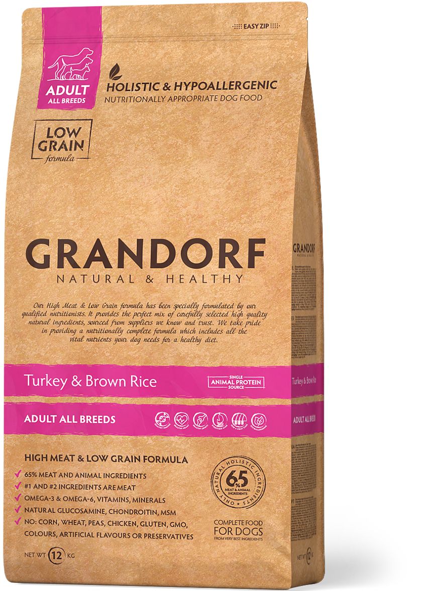 Корм сухой Grandorf Turkey & Brown Rice Adult All Breeds индейка с бурым рисом для взрослых собак всех пород 1 кг
Корм сухой Grandorf Turkey & Brown Rice Adult All Breeds индейка с бурым рисом для взрослых собак всех пород 1 кг