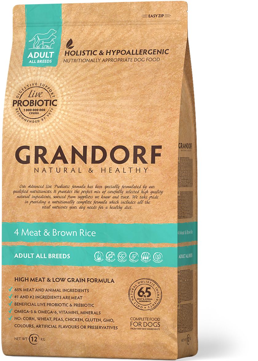Корм сухой Grandorf 4 Meat & Brown Rice Adult All Breeds четыре мяса с бурым рисом для взрослых собак всех пород 12 кг
Корм сухой Grandorf 4 Meat & Brown Rice Adult All Breeds четыре мяса с бурым рисом для взрослых собак всех пород 12 кг