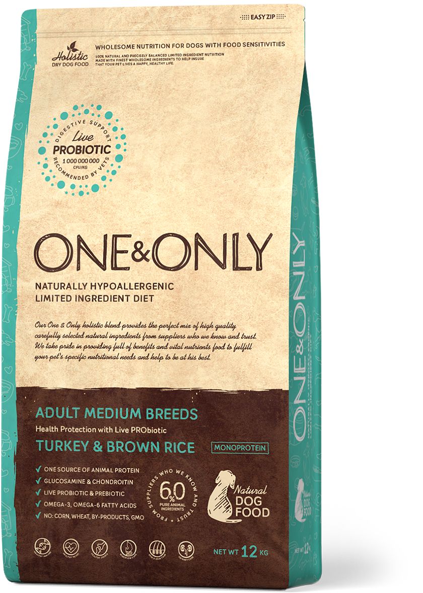 Корм сухой ONE&ONLY Turkey & Brown Rice Adult All Breeds индейка с бурым рисом для взрослых собак всех пород 3 кг
Корм сухой ONE&ONLY Turkey & Brown Rice Adult All Breeds индейка с бурым рисом для взрослых собак всех пород 3 кг