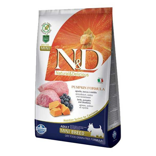 Корм сухой Farmina N&D GF PUMPKIN для собак MINI ягненок с черникой и тыквой 0,8 кг
Корм сухой Farmina N&D GF PUMPKIN для собак MINI ягненок с черникой и тыквой 0,8 кг