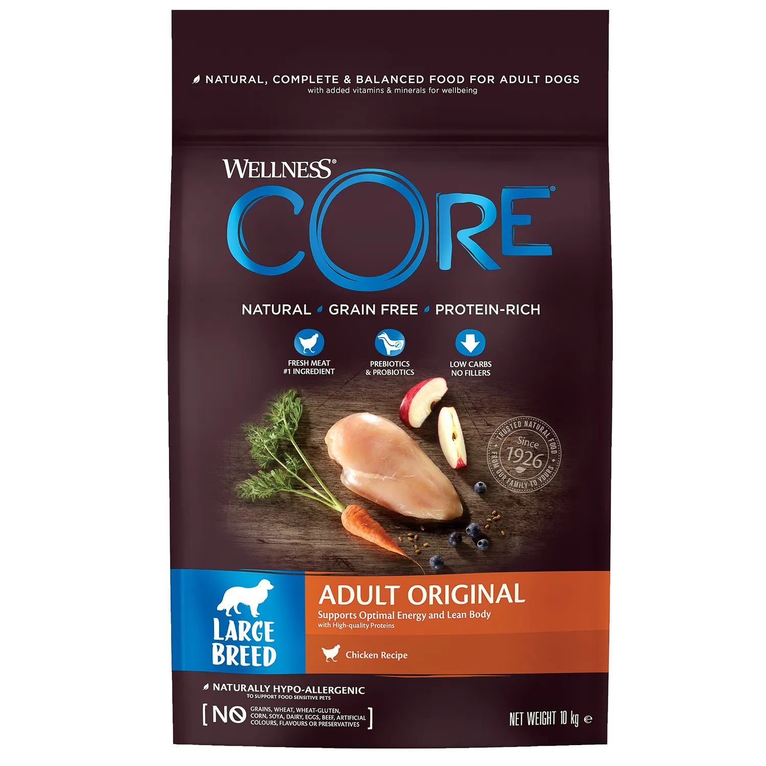 CORE Корм из курицы для взрослых собак крупных пород 10 кг
CORE Корм из курицы для взрослых собак крупных пород 10 кг