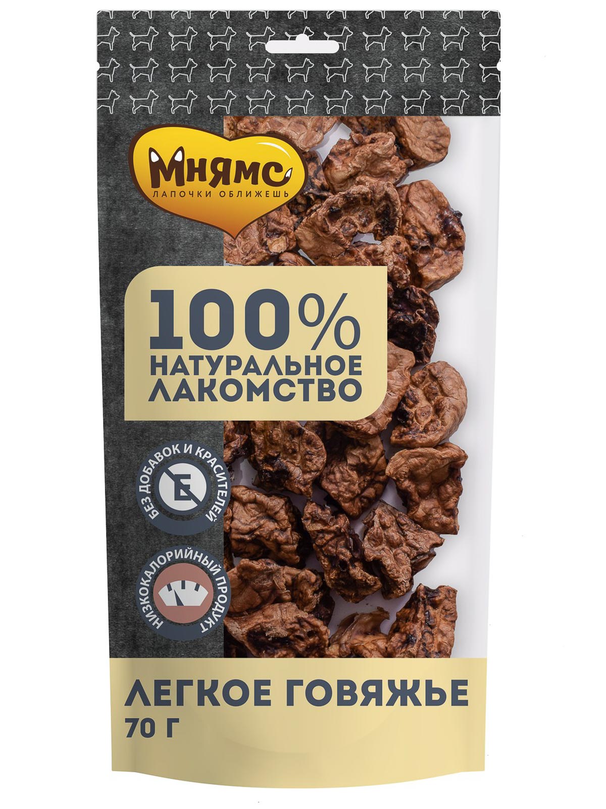 Мнямс лакомство для собак Легкое говяжье 70г
Мнямс лакомство для собак Легкое говяжье 70г