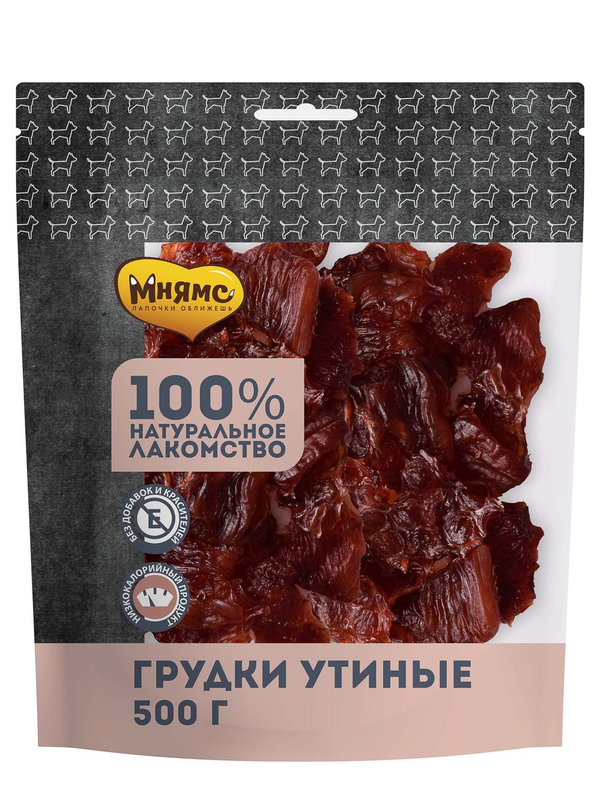 Мнямс лакомство для собак Грудки утиные 500г
Мнямс лакомство для собак Грудки утиные 500г