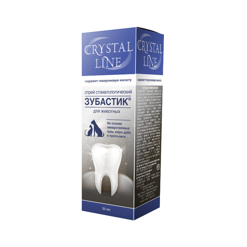 Спрей Зубастик CRYSTAL LINE стоматологический для животных 30 мл 0323
Спрей Зубастик CRYSTAL LINE стоматологический для животных 30 мл 0323