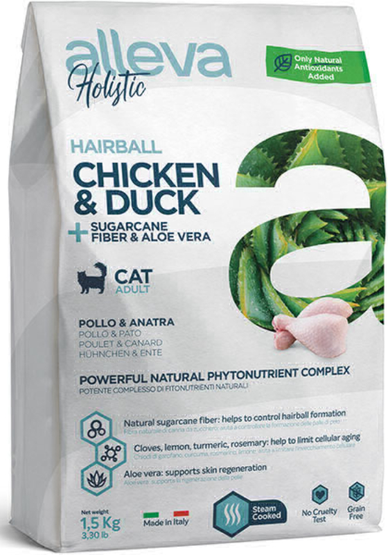 Корм сухой ALLEVA HOLISTIC CAT Hairball Adult Chicken & Duck для взрослых кошек с курицей и уткой, волокнами сахарного тростника и алое вера 0,4 кг 2721
Корм сухой ALLEVA HOLISTIC CAT Hairball Adult Chicken & Duck для взрослых кошек с курицей и уткой, волокнами сахарного тростника и алое вера 0,4 кг 2721