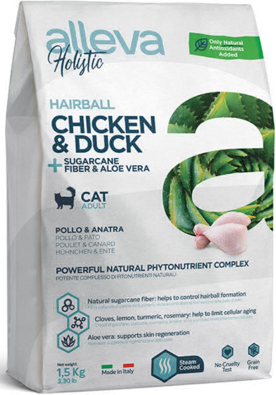 Корм сухой ALLEVA HOLISTIC CAT Hairball Adult Chicken & Duck для взрослых кошек с курицей и уткой, волокнами сахарного тростника и алое вера 1,5 кг 2899
Корм сухой ALLEVA HOLISTIC CAT Hairball Adult Chicken & Duck для взрослых кошек с курицей и уткой, волокнами сахарного тростника и алое вера 1,5 кг 2899