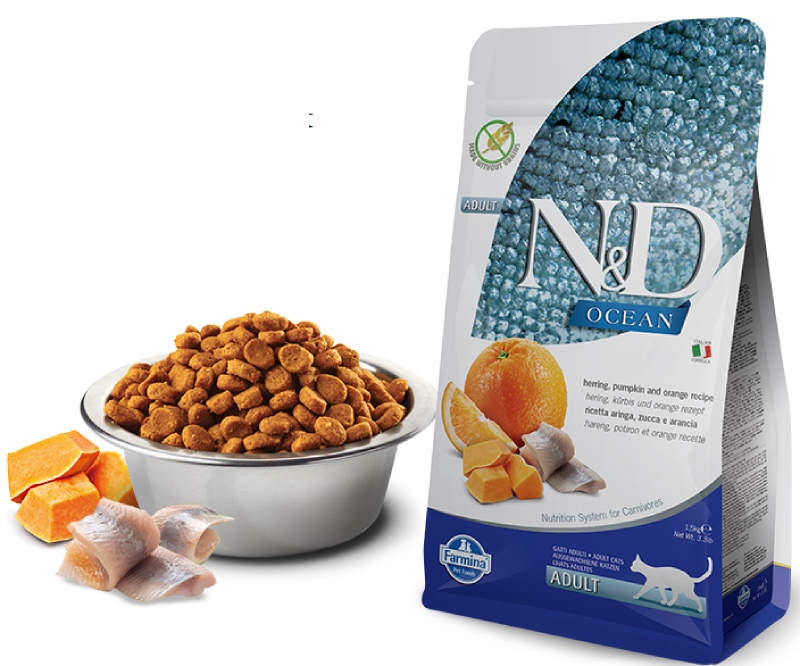 Корм сухой Farmina N&D OCEAN PUMPKIN для кошек сельдь с апельсином и тыквой 1,5 кг
Корм сухой Farmina N&D OCEAN PUMPKIN для кошек сельдь с апельсином и тыквой 1,5 кг