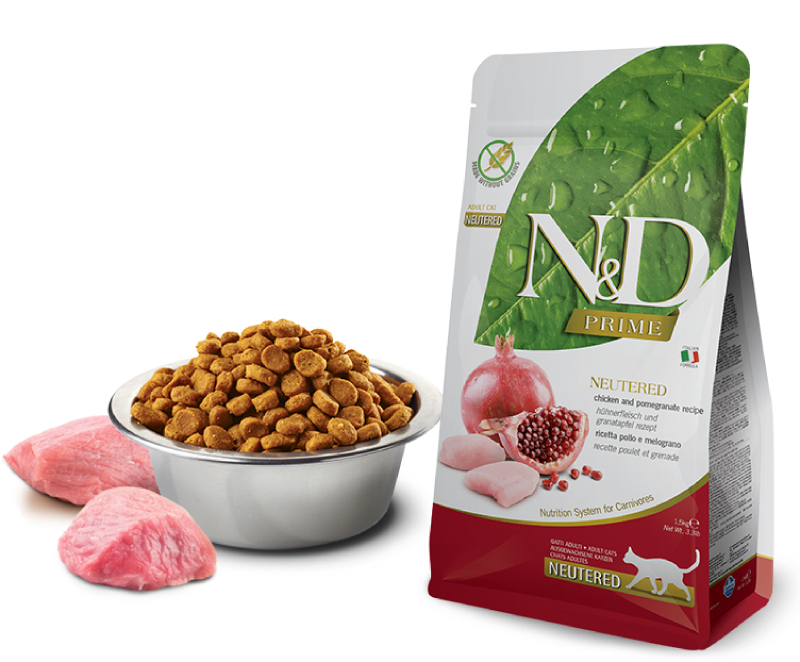 Корм сухой Farmina N&D PRIME для стерилизованных кошек курица с гранатом 10 кг
Корм сухой Farmina N&D PRIME для стерилизованных кошек курица с гранатом 10 кг