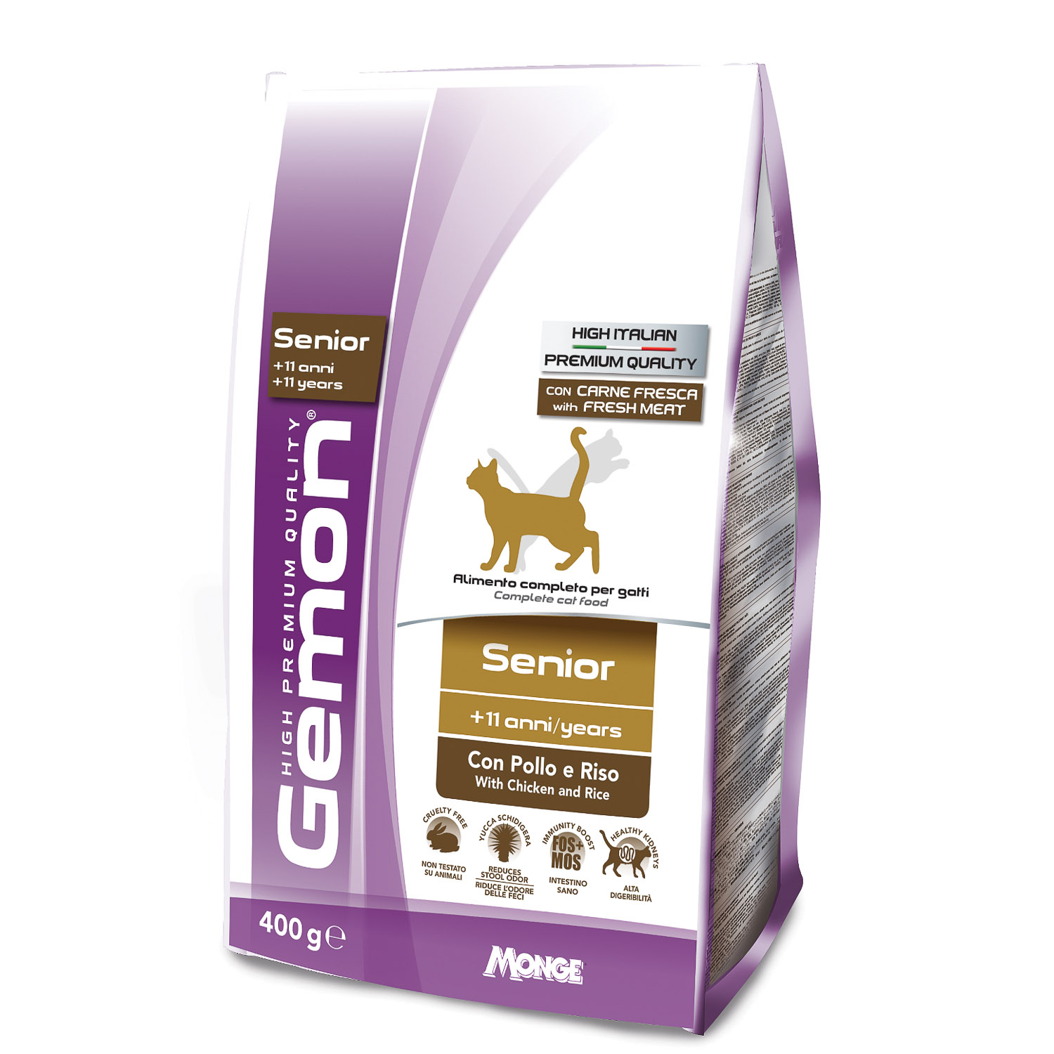 Корм сухой Gemon Cat для пожилых кошек с курицей и рисом 400г
Корм сухой Gemon Cat для пожилых кошек с курицей и рисом 400г