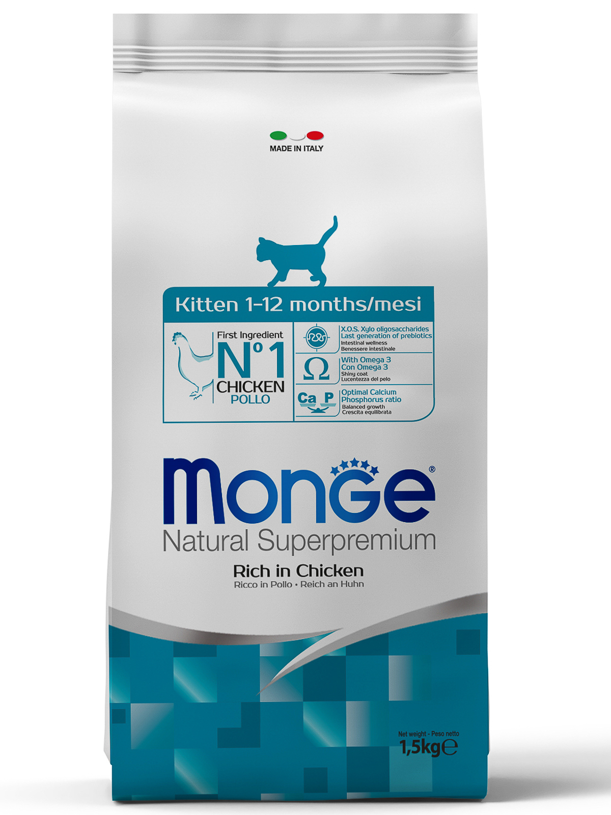 Корм сухой Monge Cat для котят 1,5 кг
Корм сухой Monge Cat для котят 1,5 кг