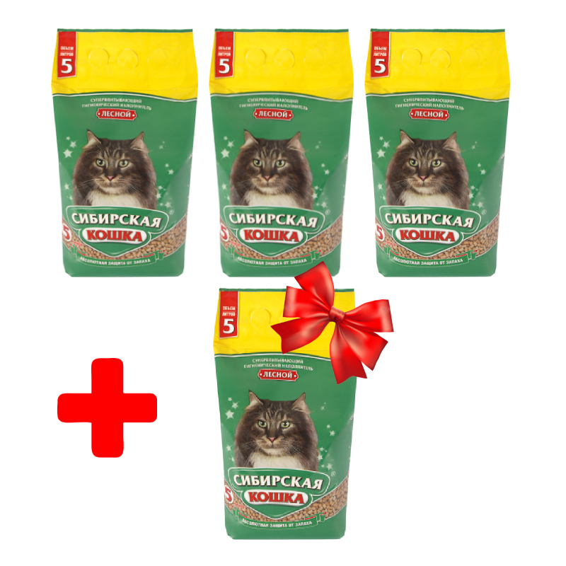 Наполнитель Сибирская кошка Лесной 5 л древесный АКЦИЯ (3+1)
Наполнитель Сибирская кошка Лесной 5 л древесный АКЦИЯ (3+1)