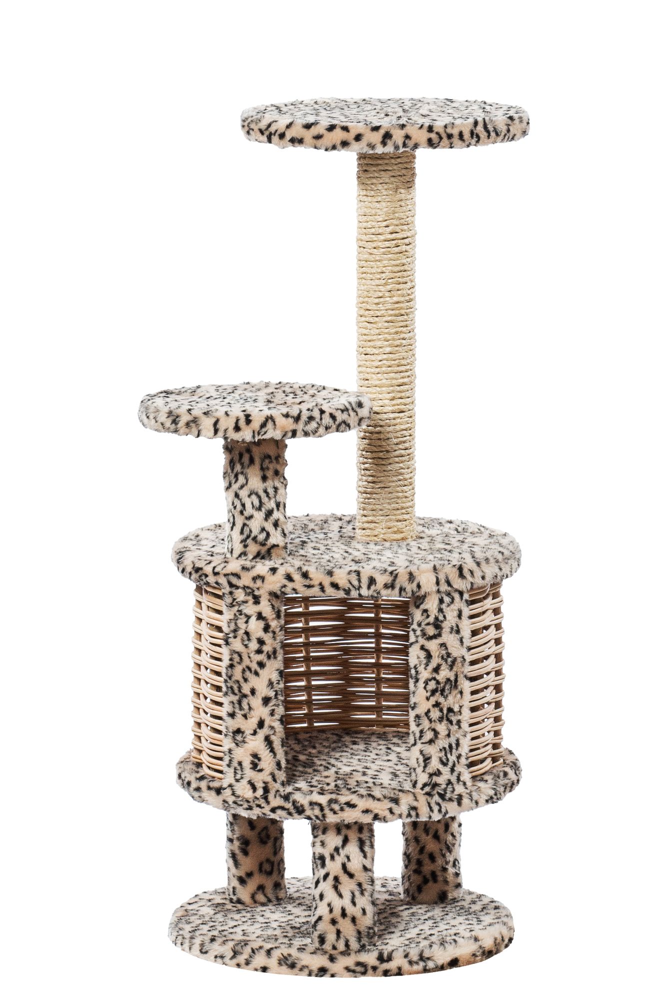 Домик для кошек Круглый с плетеными стенками мех, бежевый леопард
Домик для кошек Круглый с плетеными стенками мех, бежевый леопард