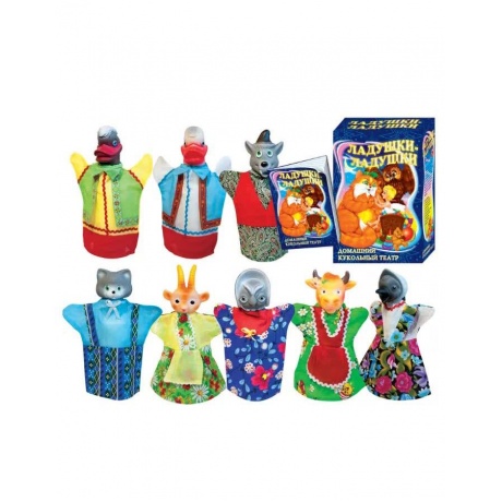 Кукольный театр "Ладушки-ладушки" (8 персонажей+книга) Русский стиль 11122
Кукольный театр "Ладушки-ладушки" (8 персонажей+книга) Русский стиль 11122
