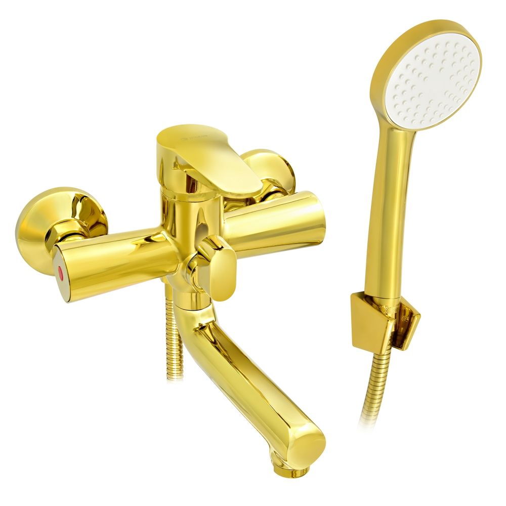 Смеситель для ванны с коротким изливом золотой, шланг 150 см, лейка, Juguni 0402.163 0402.163
Смеситель для ванны с коротким изливом золотой, шланг 150 см, лейка, Juguni 0402.163 0402.163