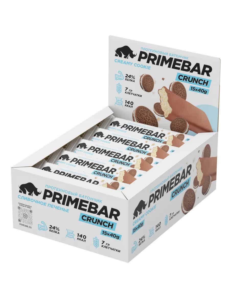 Батончик PRIMEBAR CRUNCH со вкусом "Сливочное печенье" 40г 15шт
Батончик PRIMEBAR CRUNCH со вкусом "Сливочное печенье" 40г 15шт