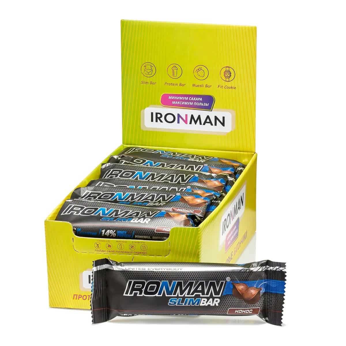 Батончик Айронмен Слим Бар кокос 50 гр 24шт
Батончик Айронмен Слим Бар кокос 50 гр 24шт