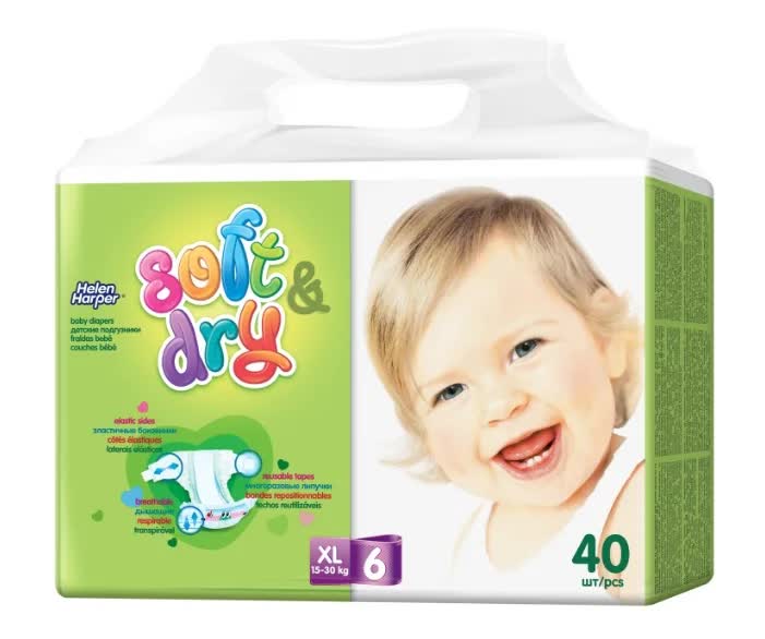 Подгузники Helen Harper Soft & Dry XL (15-30 кг) 40 шт
Подгузники Helen Harper Soft & Dry XL (15-30 кг) 40 шт
