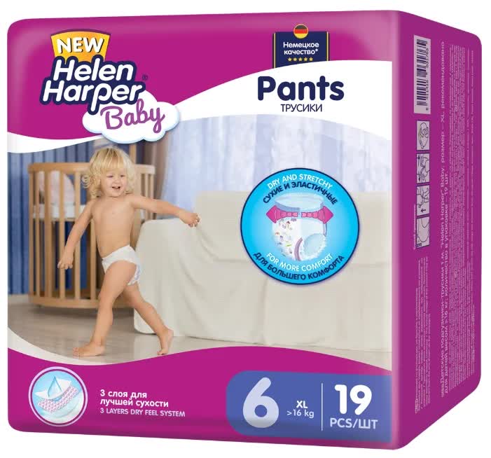 Подгузники-трусики Helen Harper Baby XL (16+ кг) 19 шт
Подгузники-трусики Helen Harper Baby XL (16+ кг) 19 шт