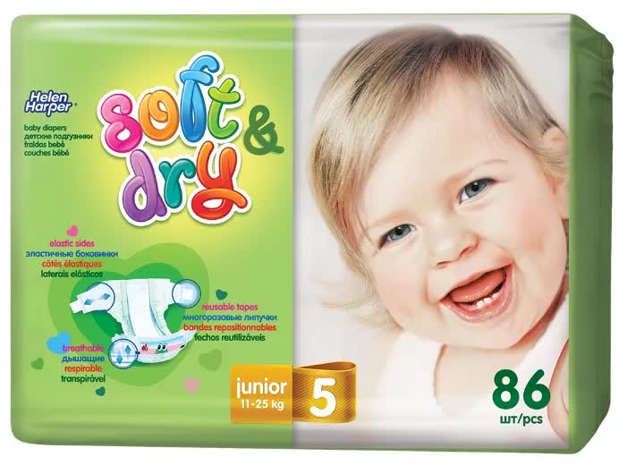 Подгузники Helen Harper Soft & Dry Junior (11-25 кг) 86 шт
Подгузники Helen Harper Soft & Dry Junior (11-25 кг) 86 шт
