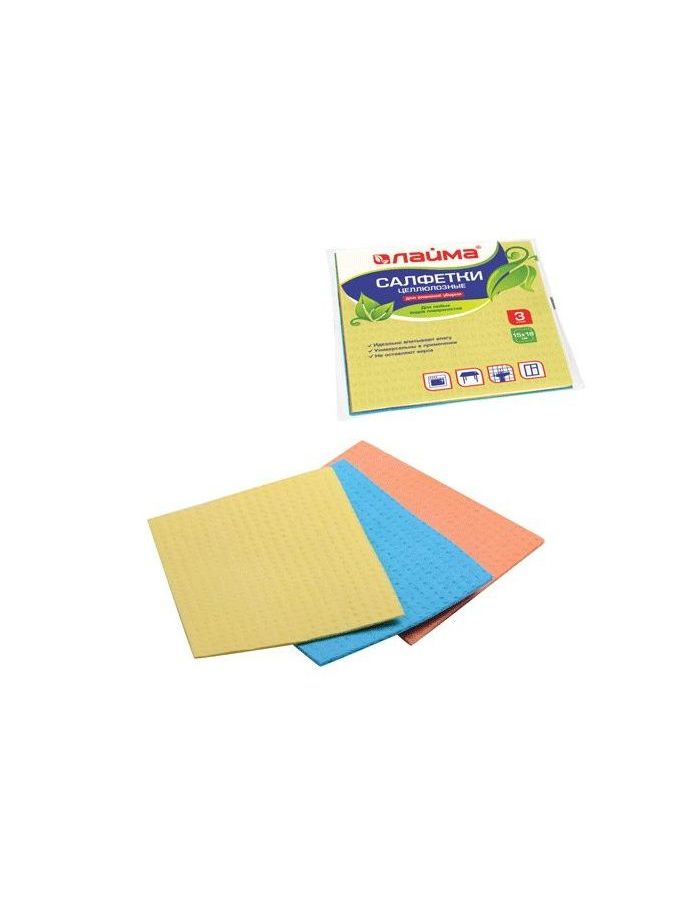 Салфетки целлюлозные (губчатые) 15х18см, КОМПЛЕКТ 3шт, высокая впитываемость, ЛАЙМА, К5025, 601558, 12шт/партия
Салфетки целлюлозные (губчатые) 15х18см, КОМПЛЕКТ 3шт, высокая впитываемость, ЛАЙМА, К5025, 601558, 12шт/партия