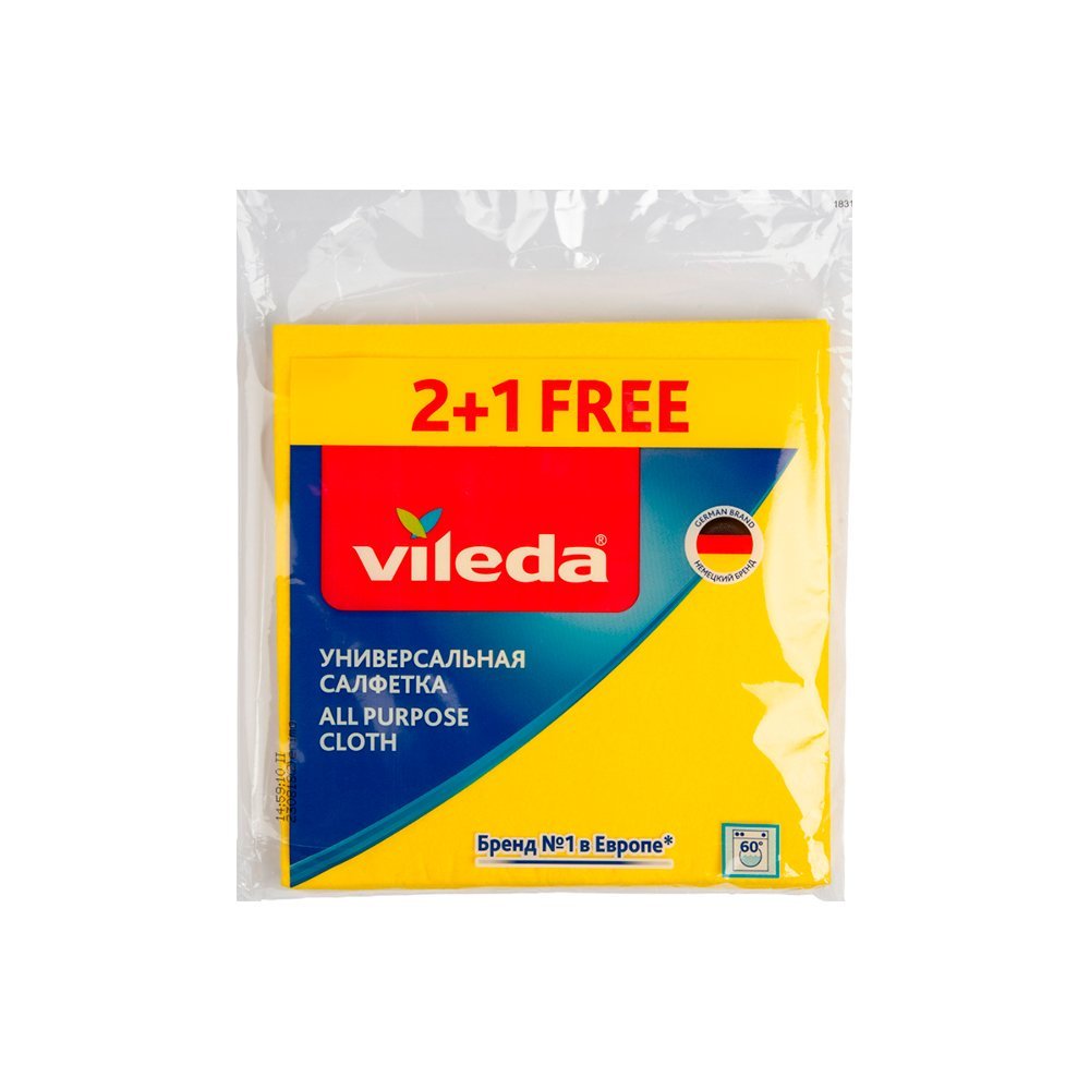 Салфетка универсальная вискозная 2+1шт VILEDA
Салфетка универсальная вискозная 2+1шт VILEDA