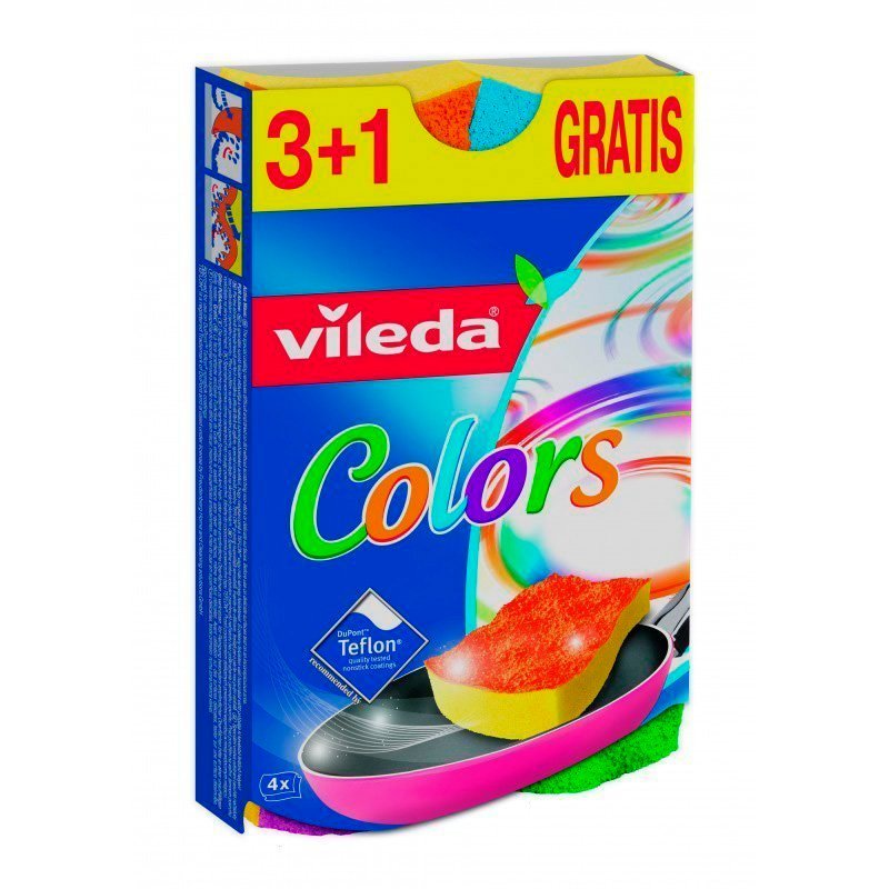 Губка ПУР КОЛОРС 3+1шт VILEDA
Губка ПУР КОЛОРС 3+1шт VILEDA