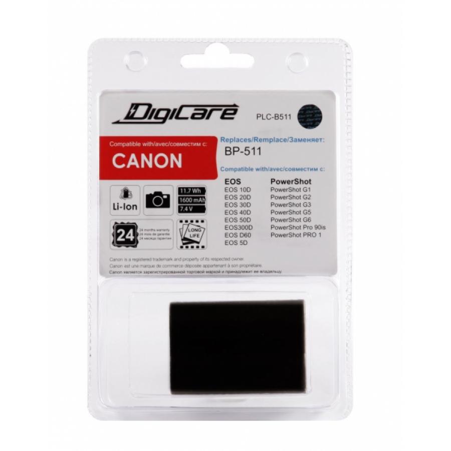 Аккумулятор DigiCare PLC-B511 / BP-511 / EOS 40D, EOS 50D, EOS 5D, Power Shot G1
Аккумулятор DigiCare PLC-B511 / BP-511 / EOS 40D, EOS 50D, EOS 5D, Power Shot G1