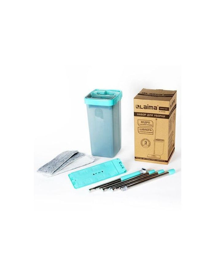 Швабра с отжимом и двухкамерным ведром, 9 л/7 л, 3 насадки МОП, набор для уборки LAIMA COMPACT, 607389, Зеленый/серый
Швабра с отжимом и двухкамерным ведром, 9 л/7 л, 3 насадки МОП, набор для уборки LAIMA COMPACT, 607389, Зеленый/серый