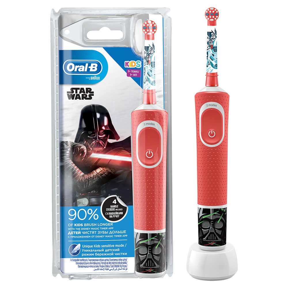 Зубная щетка электрическая Oral-B Kids Starwars красный/белый
Зубная щетка электрическая Oral-B Kids Starwars красный/белый