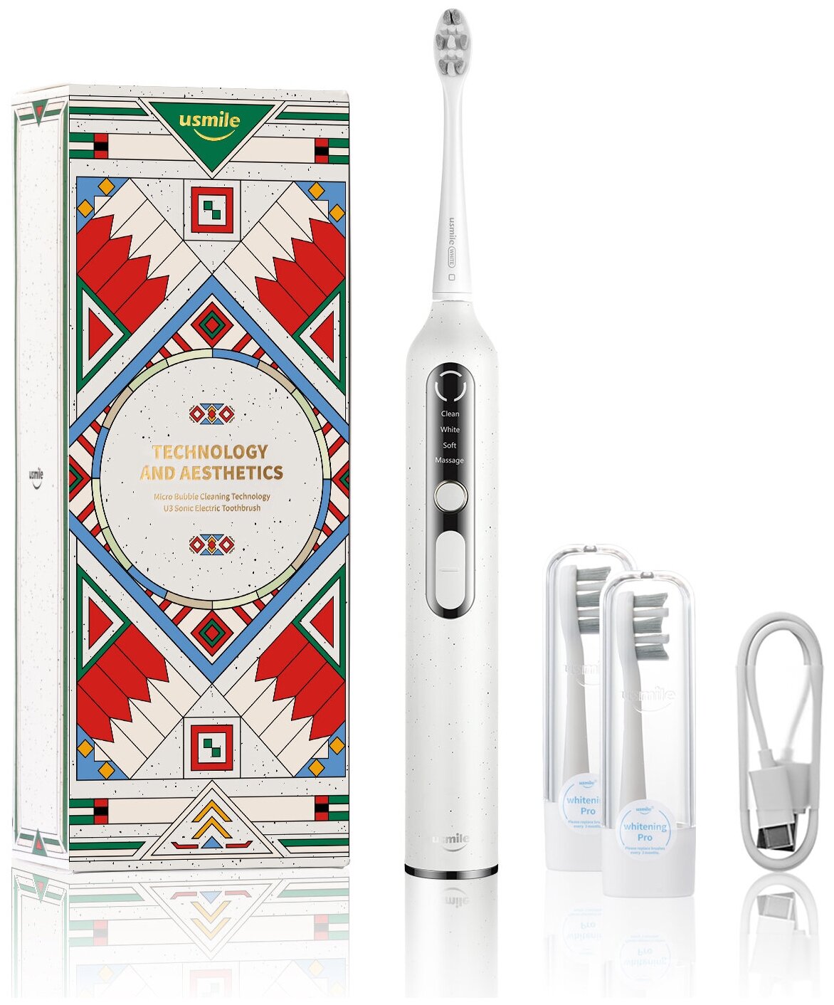 Электрическая зубная щетка Usmile U3 (белая)
Электрическая зубная щетка Usmile U3 (белая)